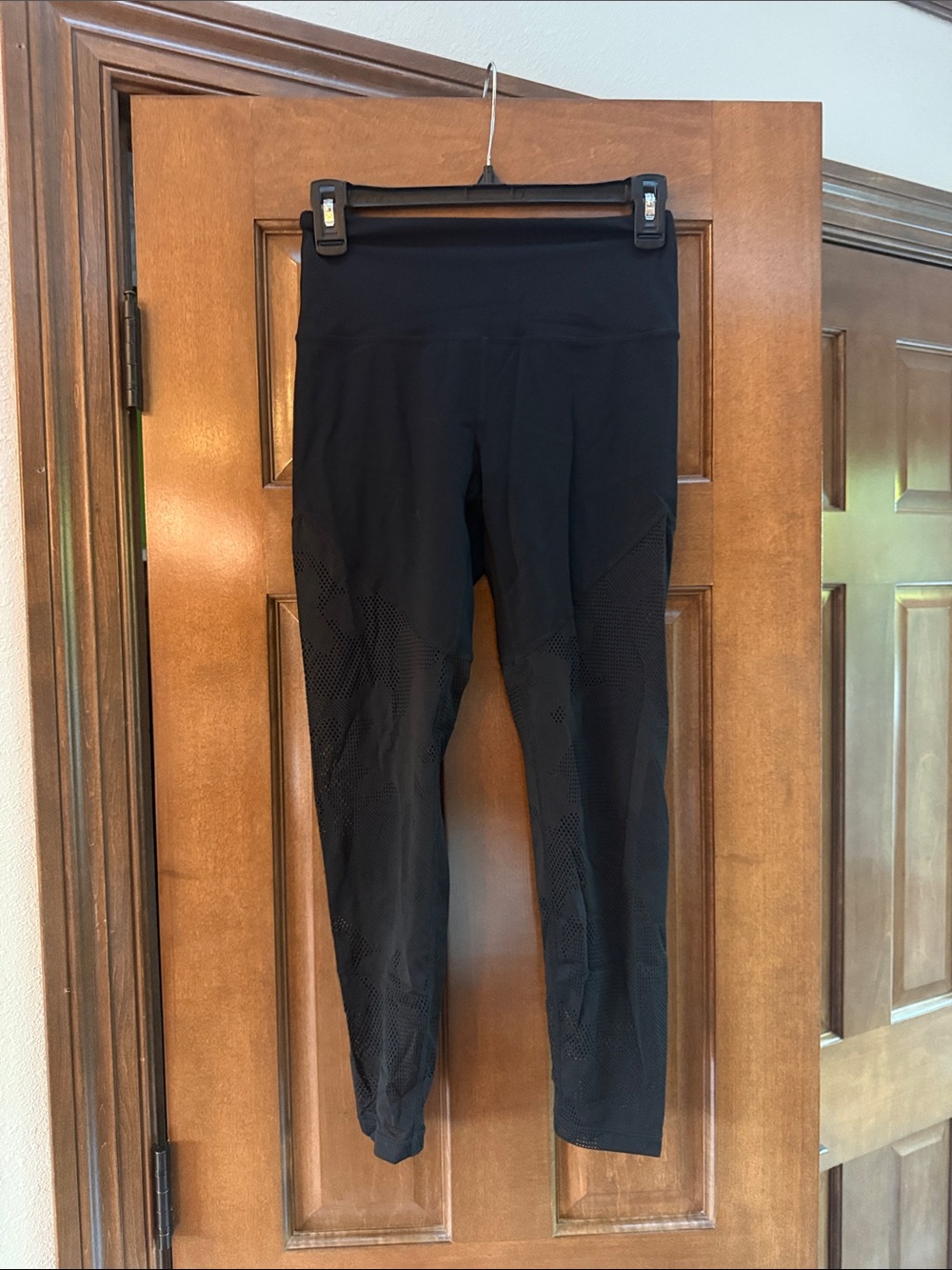 ZYIA Black High-Waist Active Leggings with Mesh Detail